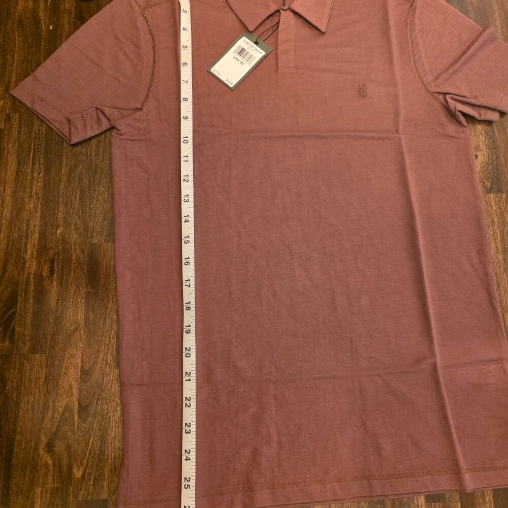 John Varvatos Polo Shirt Men's XS Mauvewood Peace Sign Logo K6497S24 NWT - Picture 8 of 14
